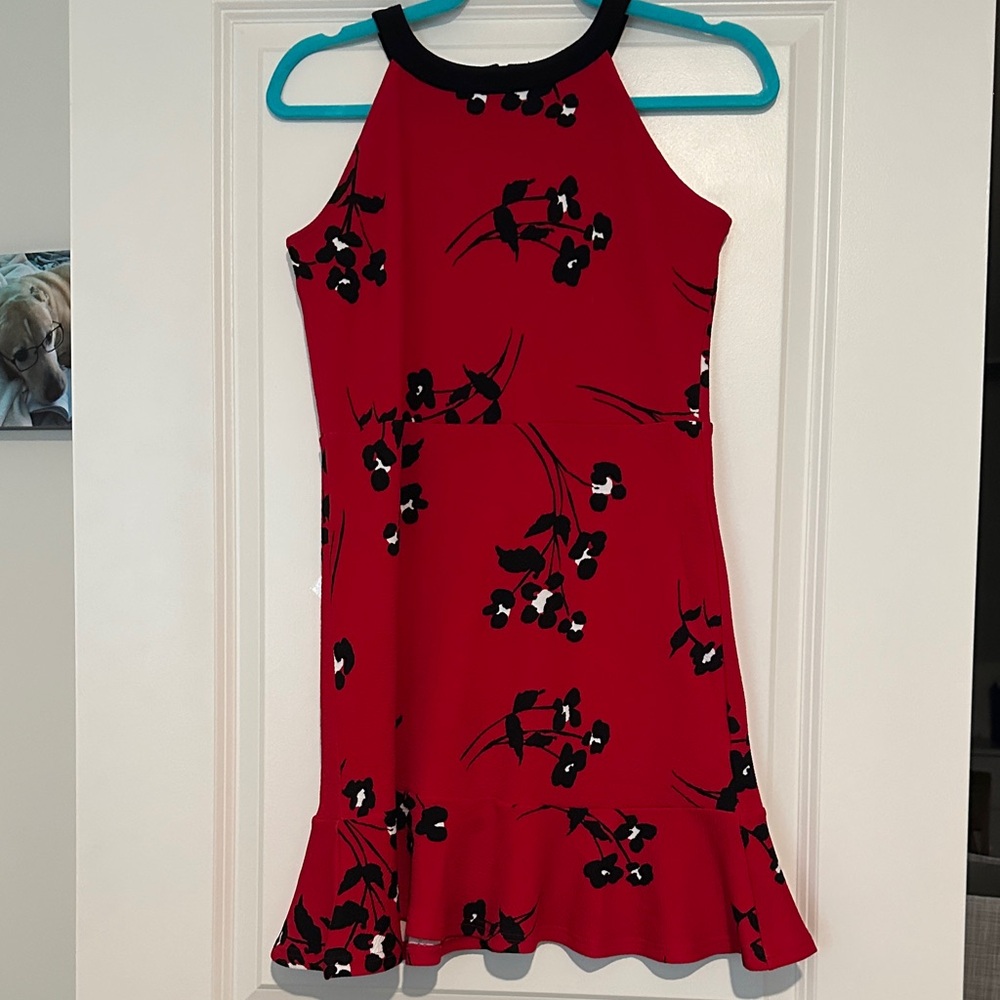The Children's Place Red and Black Floral Halter Dress